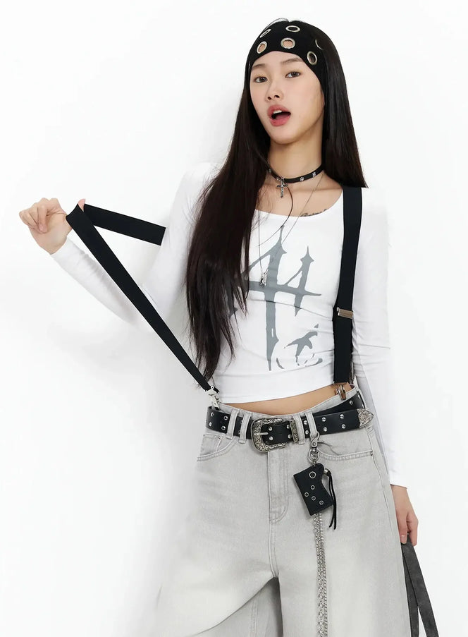 graphic-print-slim-long-sleeve-tee-ia508 / White