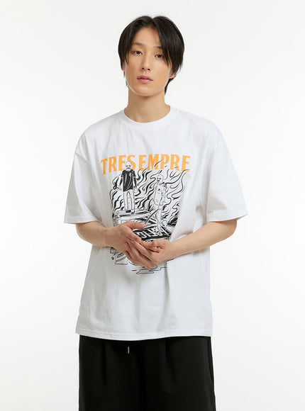 mens-lettering-cotton-t-shirt-il418 / White