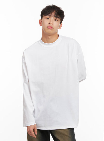 mens-long-sleeve-oversized-tee-white-id427 / White