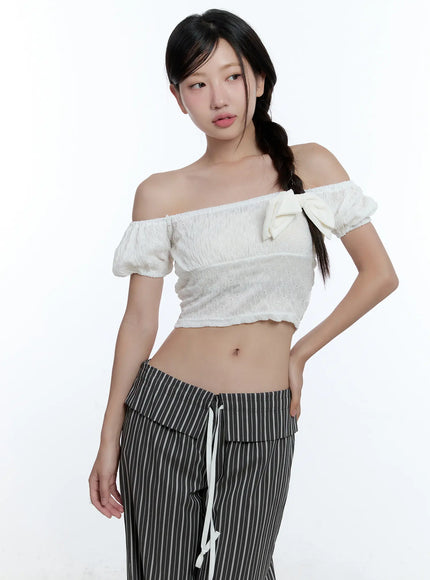 puff-sleeve-off-shoulder-top-cu526 / White