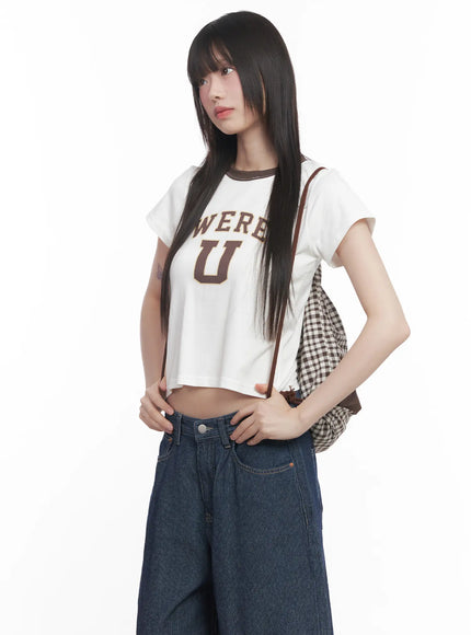 graphic-two-tone-crop-tee-cu518 / White