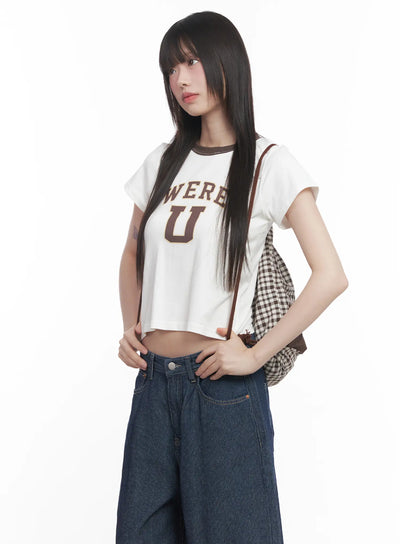 graphic-two-tone-crop-tee-cu518 / White