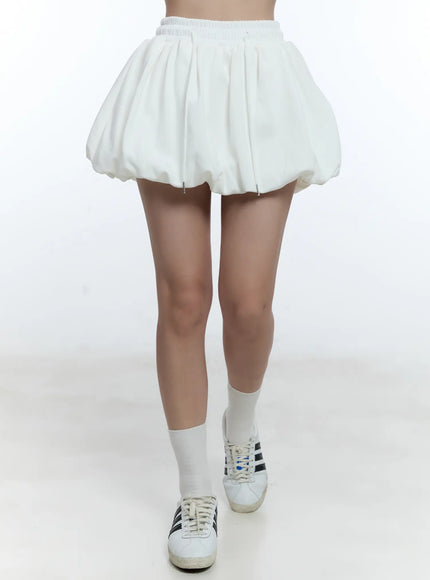 adjustable-balloon-mini-skirt-cu526 / White