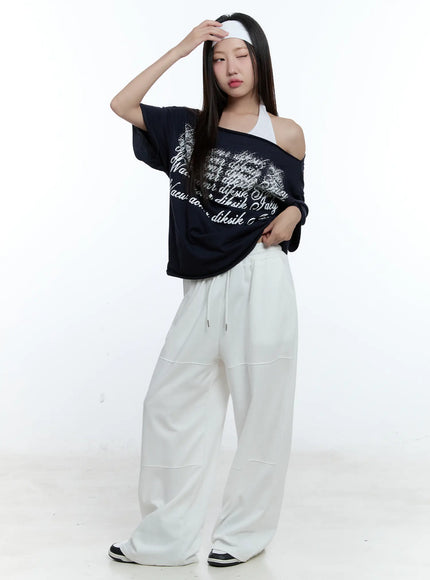 baggy-wide-leg-sweatpants-cu526 / White