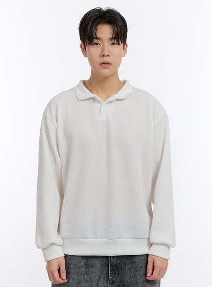 mens-essential-collared-sweatshirt-im525 / White