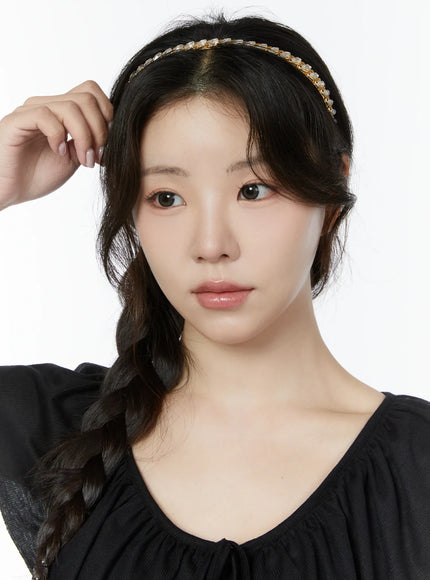 beaded-chain-hairband-iy511 / White