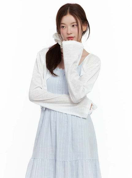 everyday-buttoned-long-sleeve-cardigan / White