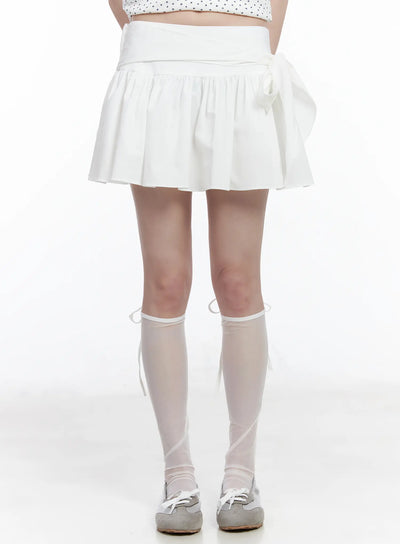 wrap-flare-mini-skirt-cm524 / White