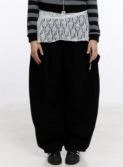 lace-layered-wrap-skirt-cs524 / White