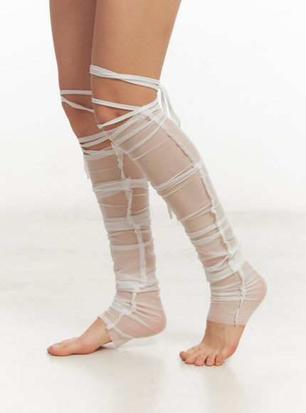 balletcore-sheer-leg-warmers-iu509 / White