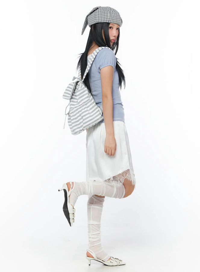 asymmetrical-lace-midi-skirt-cy512 / White