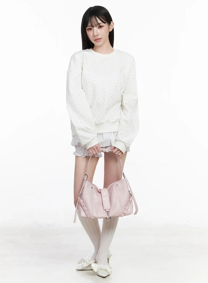 floral-print-sweatshirt-iy511 / White