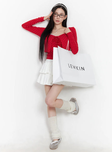 tiered-ruffle-flared-mini-skirt-cm518 / White