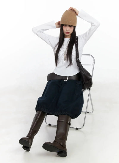 ruffled-point-long-sleeve-top-im530 / White