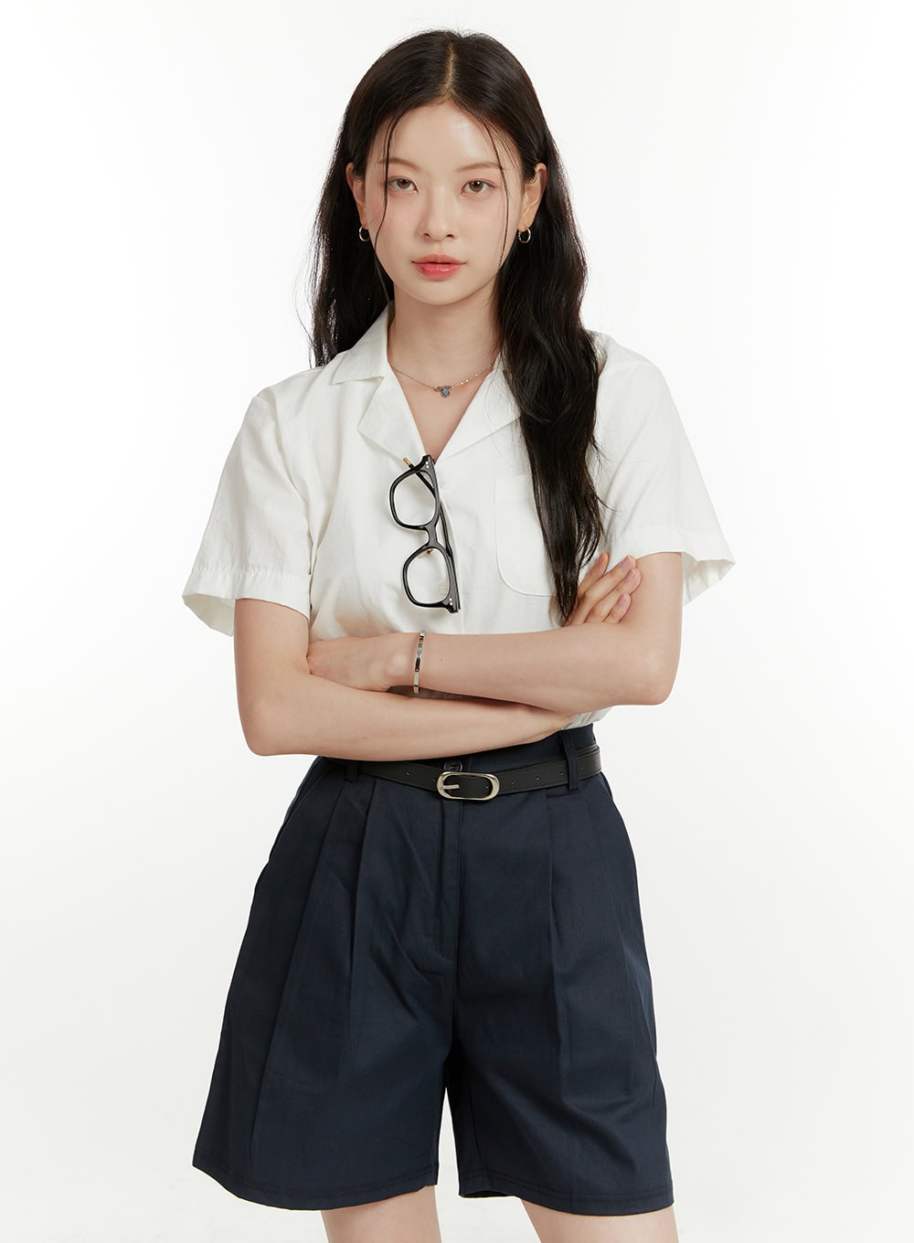 solid-collared-shirt-ou418 / White