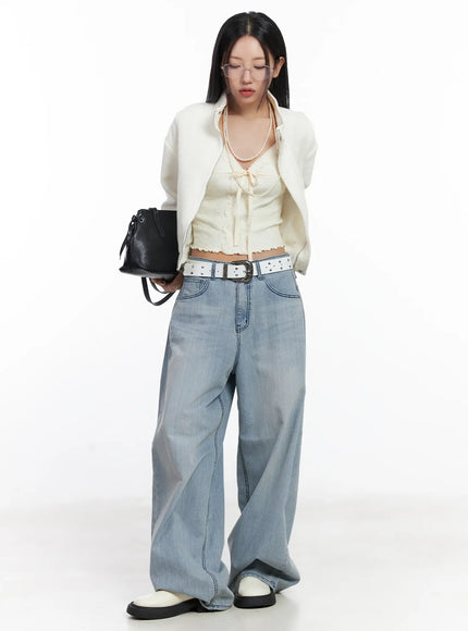 high-neck-tweed-jacket-cf503 / White