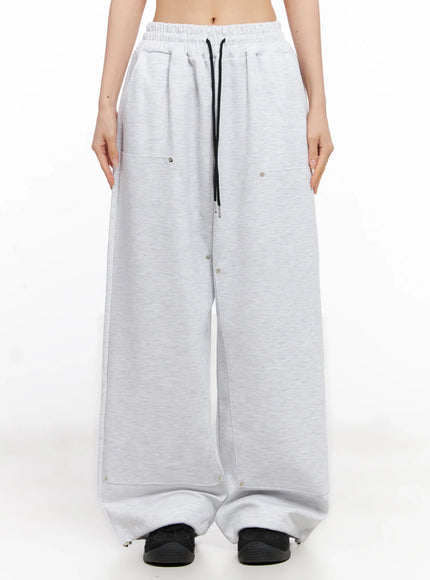 wide-leg-stud-accent-sweatpants-ig508 / White