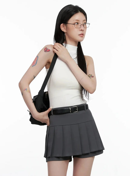 mock-neck-tank-top-is508 / White