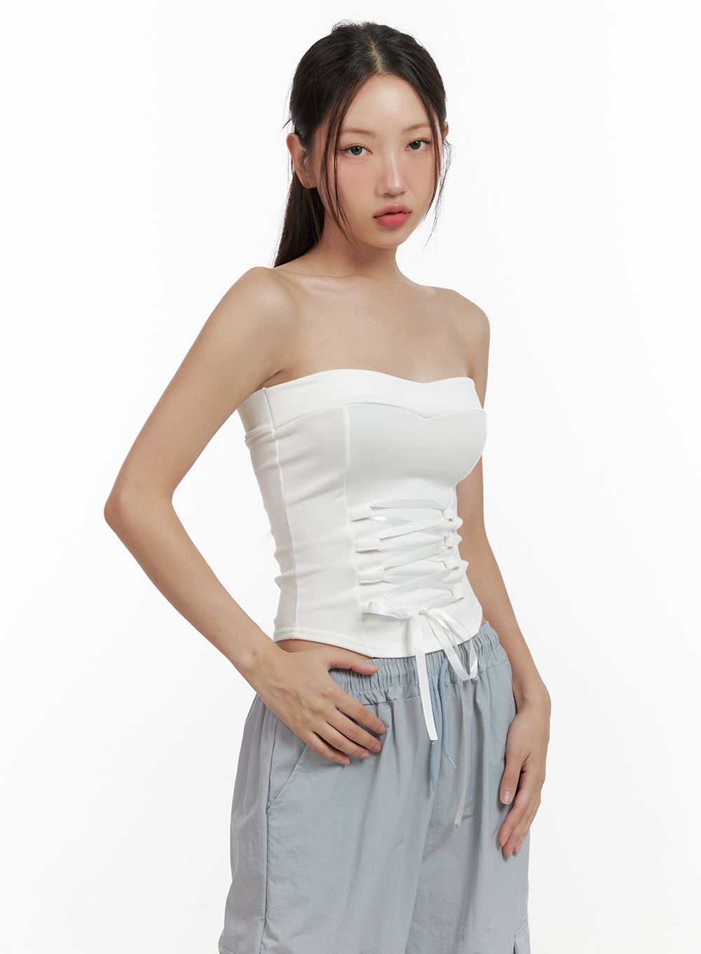 ribbon-x-strap-tube-top-cl431 / White