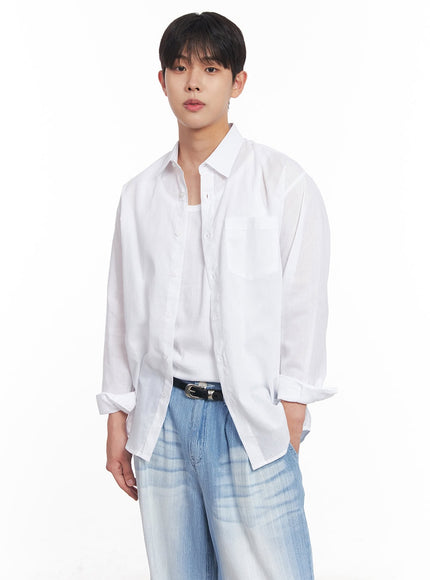 mens-linen-collared-shirt-iy522 / White