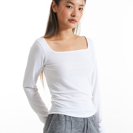 basic-square-neck-t-shirt-co313 / White