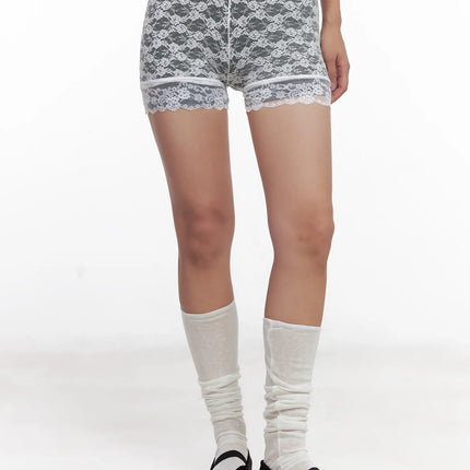 sheer-lace-layered-shorts-cl518 / White