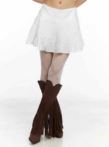 boho-chic-ruffle-layered-skirt-im530 / White