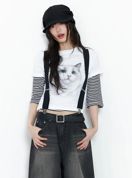graphic-print-tee-if505 / White