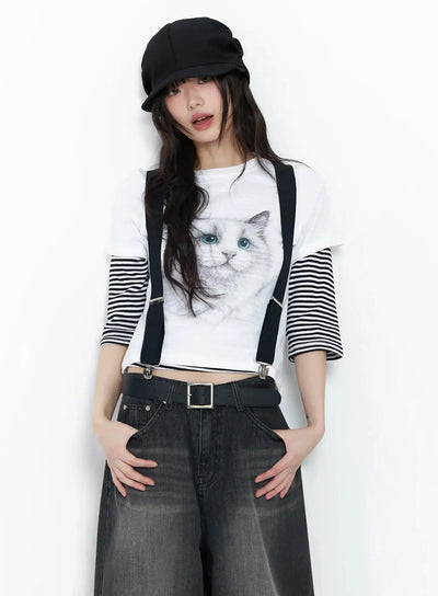 graphic-print-tee-if505 / White