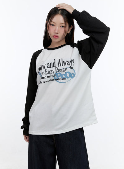 baggy-lettering-raglan-long-sleeve-cs406 / White