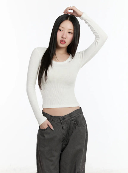 round-neck-long-sleeve-top-cm511 / White
