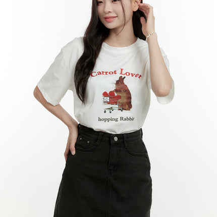 carrot-love-rabbit-graphic-tee-ol422 / White