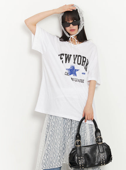 ny-graphic-oversize-t-shirt-iy502 / White