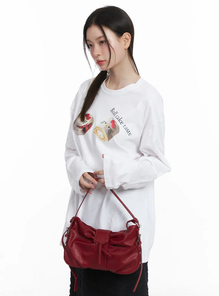 oversized-graphic-print-long-sleeve-top-cj507 / White