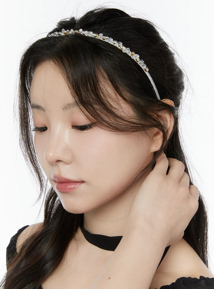 cubic-gemstone-hairband-iy511 / White