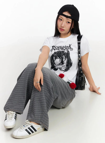 anime-print-graphic-t-shirt-ca513 / White