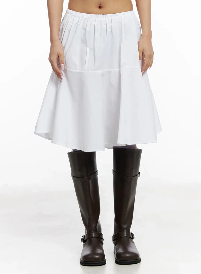 tiered-midi-skirt-iy504 / White