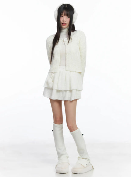 one-button-knit-cardigan-cd531 / White