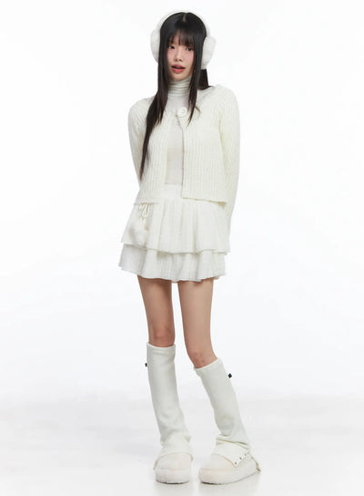 one-button-knit-cardigan-cd531 / White