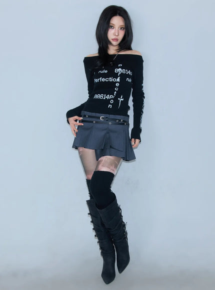 striped-pleated-mini-skirt-cd1202