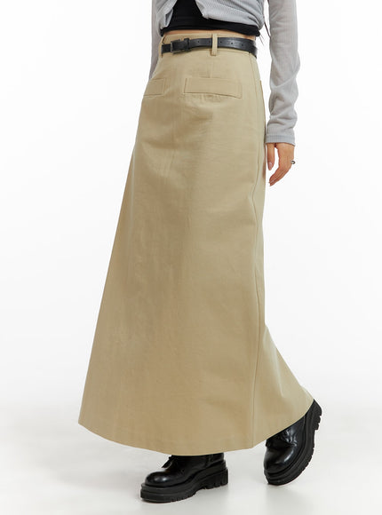 a-line-pocket-maxi-skirt-cm426 / Beige