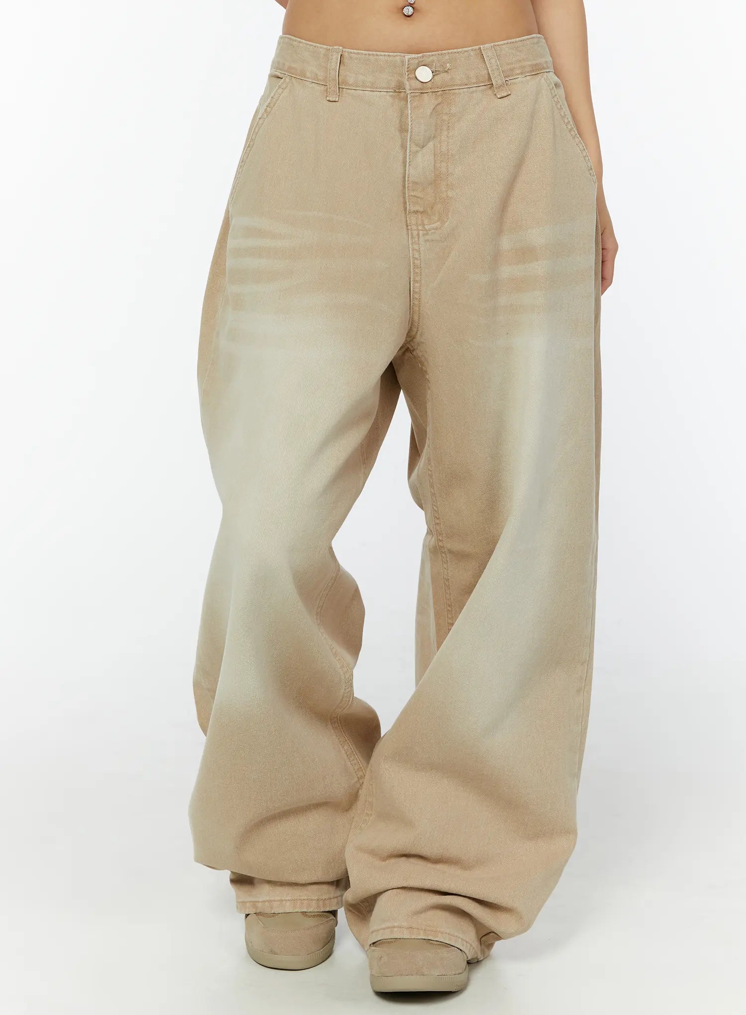 zyra-brushwashed-wide-leg-jeans-cy521 / Beige