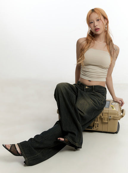 shirred-detail-top-cy506 / Beige