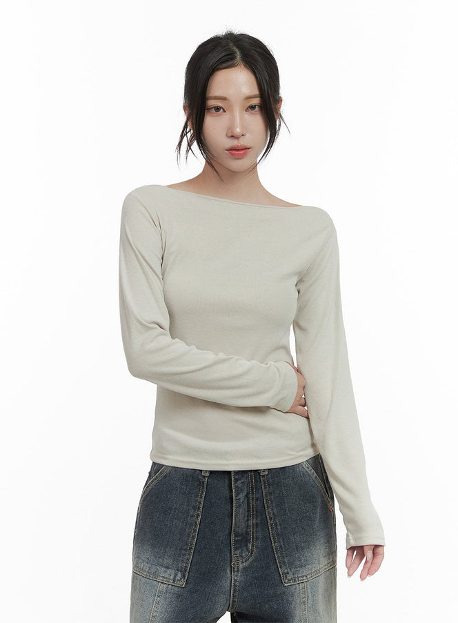 classic-essence-long-sleeve-top-cs430 / Beige