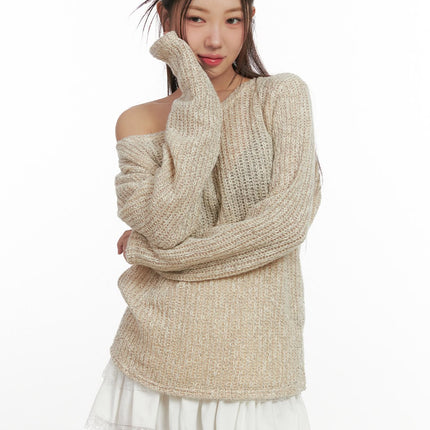 elegant-off-shoulder-shirt-cn428 / Beige