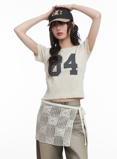 84-graphic-crop-tee-cm520 / Beige