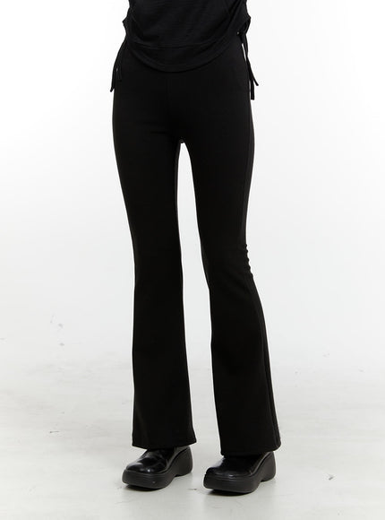 basic-flared-trousers-ca401 / Black