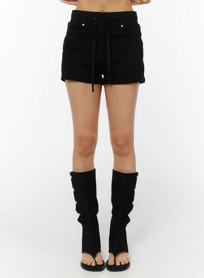 hip-pad-elastic-waist-shorts-cy521 / Black