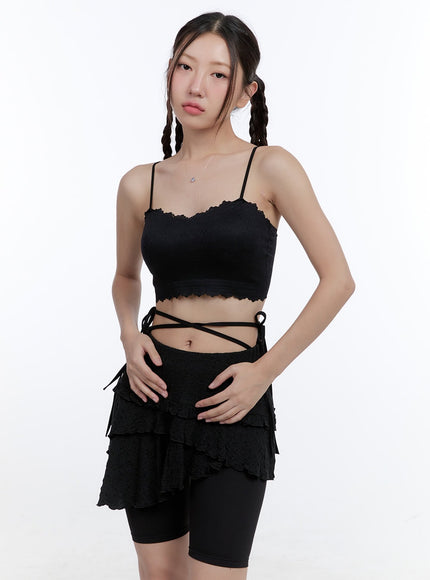 sweetheart-lace-crop-top-cg414 / Black