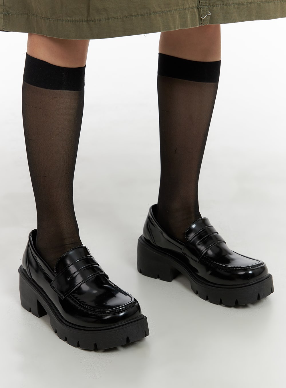 chunky-heel-loafers-ca404 / Black